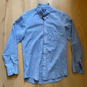 Wool & Prince Merino 130 Button Down Shirt Men's XS Blue Rrp $138